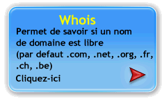 permettant de savoir si un nom de domaine est libre (par defaut .com, .net, .org, .fr, .ch, .be)